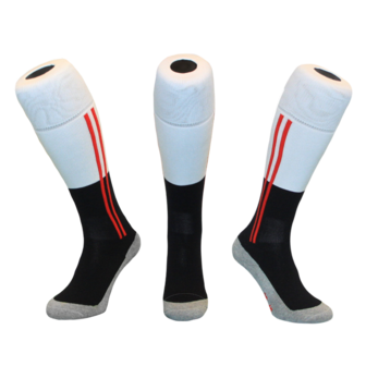 Hockeysokken 2 Stripe Wit/Zwart/Rood