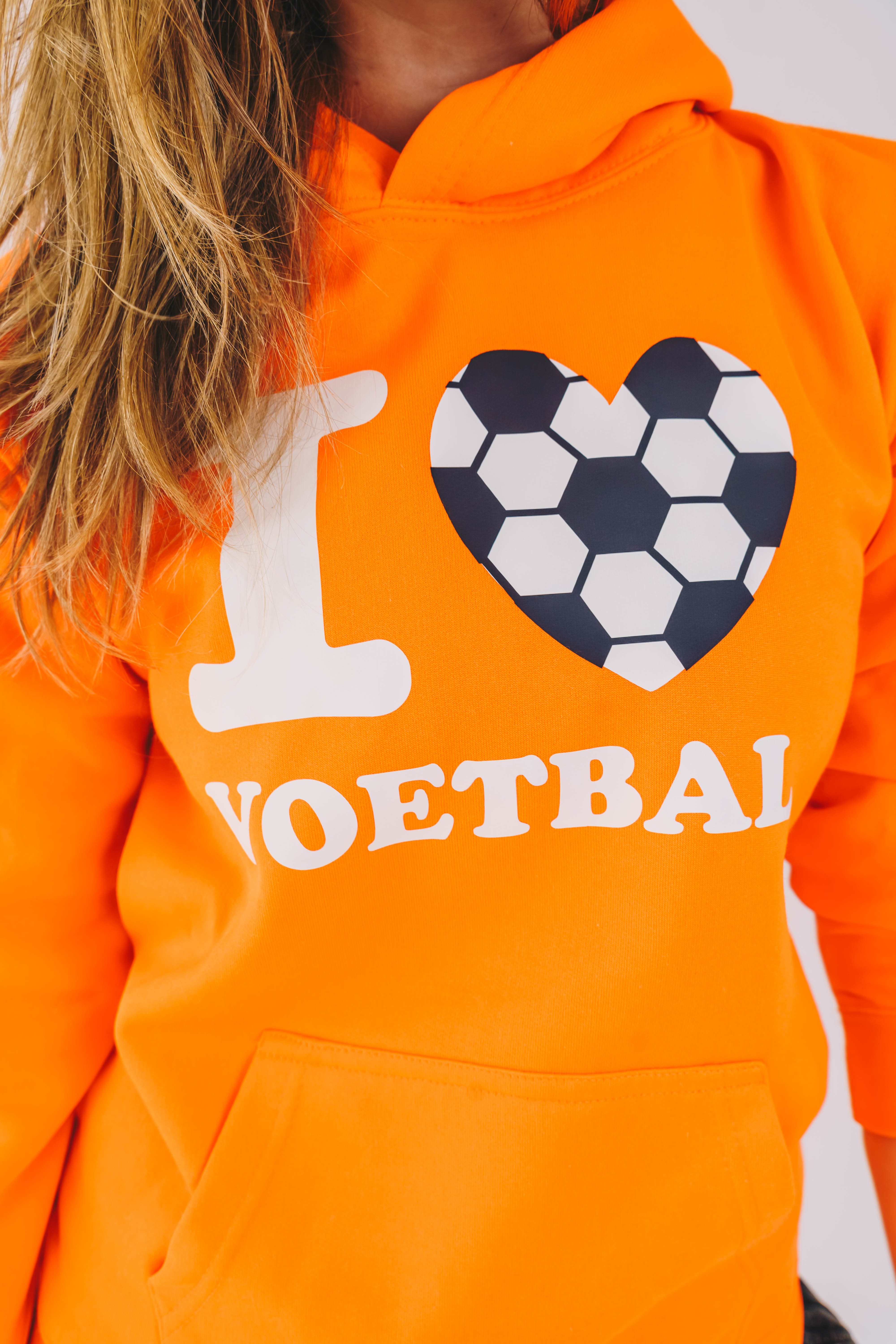 Trui I Love Voetbal Fluor Oranje