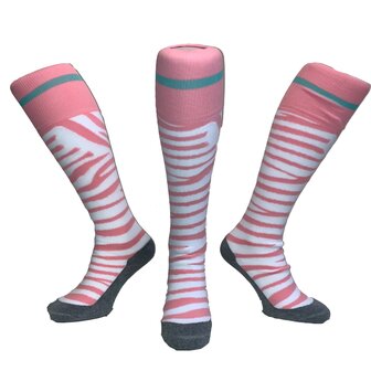 Hockeysokken Zebra Wit/Roze