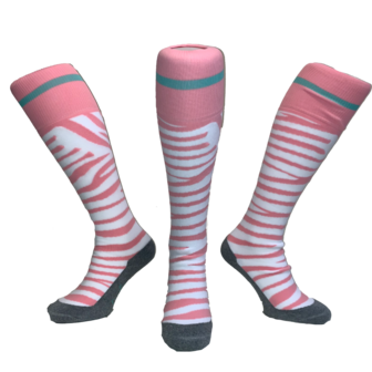 Hockeysokken Zebra Wit/Roze