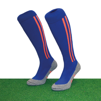 Hockeysokken 2 Stripe Blauw/Oranje