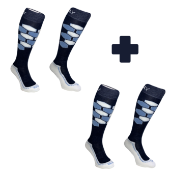 Hingly Skisokken 2-pack HexaSki Blauw -Wit 