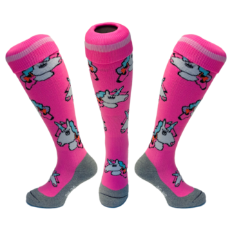 Hockeysokken Unicorn Pastel Roze 