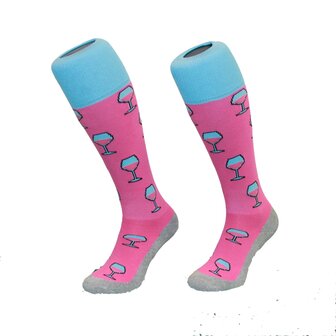 Hockeysokken Wijn Roze/Blauw