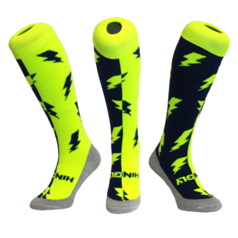 Hockeysokken Bliksem Blauw/Geel 