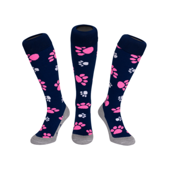 Hockeysokken Pootjes Blauw/Roze/Wit