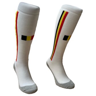 Hockeysokken Belgium 2 stripe White