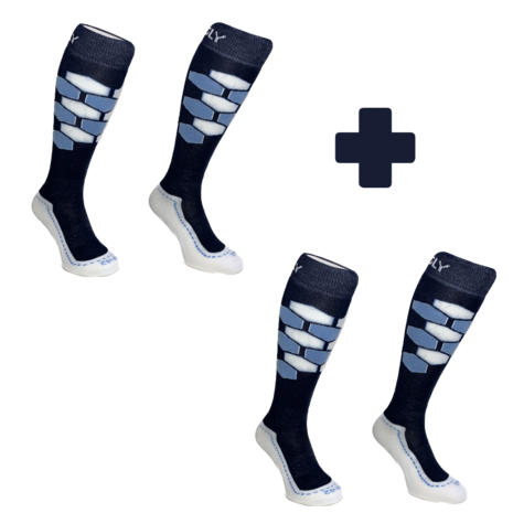 Hingly Skisokken 2-pack HexaSki Blauw -Wit 