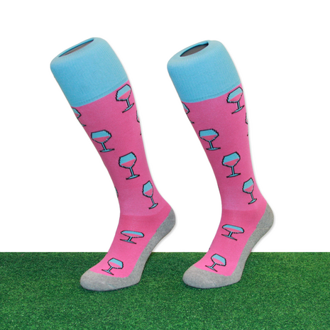 Hockeysokken Wijn Roze/Blauw