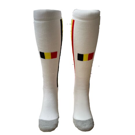Hockeysokken Belgium 2 stripe White