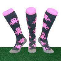 Hockeysokken Octopus Grijs/Roze