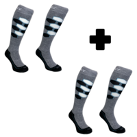 Hingly Skisokken 2-pack HexaSki Grijs - Zwart