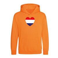 Hooded sweater oranje NL hart