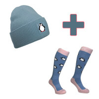 Combi pack beanie en wintersport sokken Pinguin