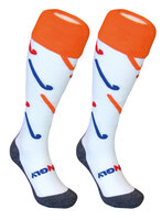 Hockeysokken Sticks Rood/Wit/Blauw