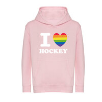 Hooded sweater I love Regenboog Roze