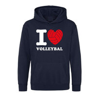 Hooded sweater  I Love Volleybal navy