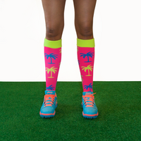 Hockeysokken Palmboom Roze